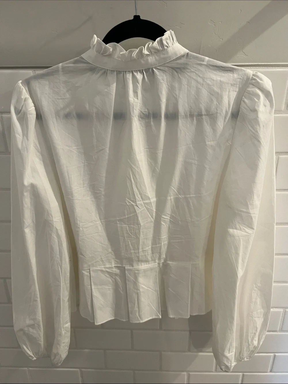 Delicate White Lace-Trim Button Front Blouse - Picture 2 of 2